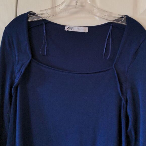 Like NEW ZARA angular square neckline sweater tunic with split detail - Picture 9 of 12